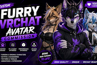 create custom furry vrchat avatar and fursona commision furry avatar nsfw art