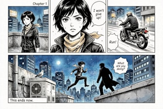 design custom manga comic page illustration for print