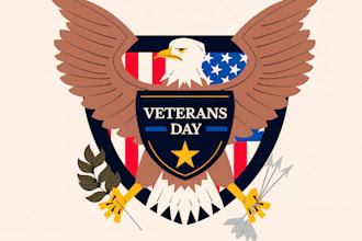 design an american traditional military or veteran logo