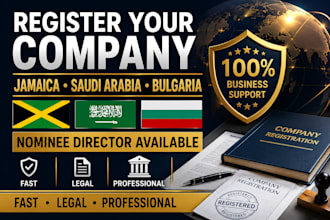 company registration in jamaica, saudi arabia, bulgaria with nominee director