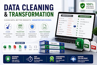 clean validate and transform datasets for analysis