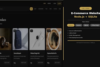build a full stack e com web using node js and express and sqlite