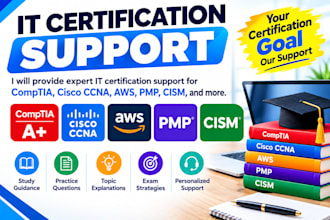 assist with comptia cisco ccna aws pmp cism certification