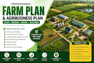 create a professional farm plan, agricultural layout and business plan