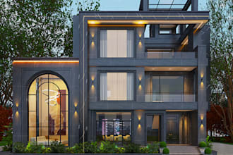 create villa exterior renderings