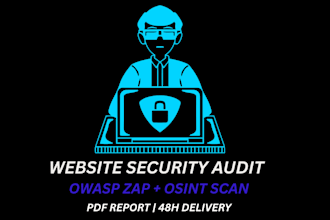 perform website vulnerability scan , security audit and osint using owasp zap