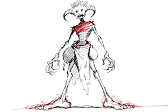 draw rough sketch or concept sketch from your idea