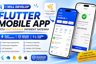 be your flutter app developer, flutterwave payment gateway, flutter mobile app