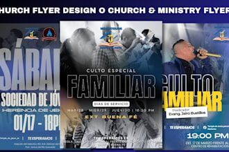 a professional church flyer or event poster for your ministry