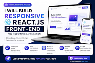 build responsive react js frontend and modern web applications