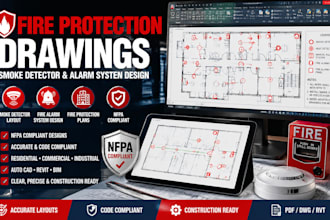 provide fire protection drawings including smoke detector and alarm system desig