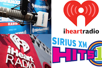 airplay your song or ads on sirius xm,  and iheartradio live