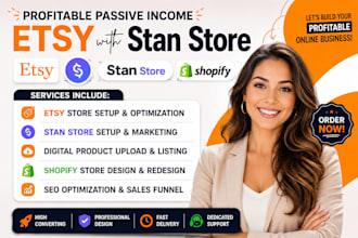 design stan store setup, stan store marketing, digital and etsy product