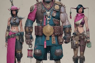 draw high quality character illustration and concept design