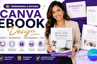 create canva ebook design, workbook, lead magnet, journal, PDF, ebook formatting