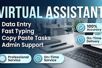 be your virtual assistant for data entry,fast typing and copy paste job