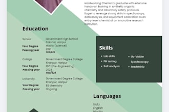 create professional graphic designs including cv, menus, flyers,brochures etc