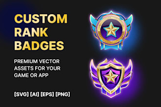 design custom rank badges, icons and game assets