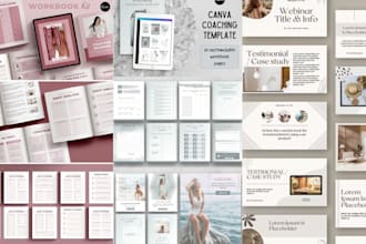 do editable canva coaching workbook webinar slides online course PDF templates