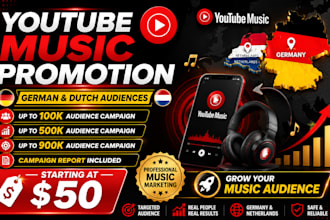 promote youtube music to 900k german and dutch audiences