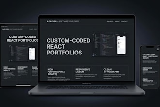 develop a modern minimalist portfolio website using react
