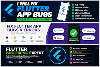 fix flutter app bugs firebase and API issues