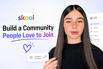 do your skool community setup, classroom, courses, and membership setup