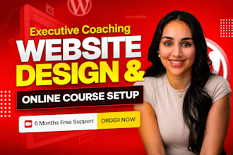 build executive coach website, squarespace kajabi thinkific online course setup