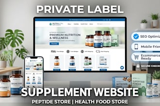 design private label food supplement store peptide website health food store