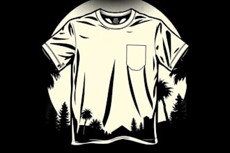create linocut t shirt design for brands
