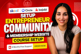 setup entrepreneur skool community circle kajabi membership website course setup
