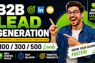 b2b lead generation, email list building and linkedin research