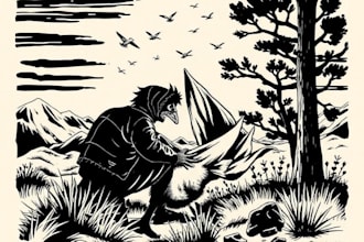 draw linocut illustration for shirt design