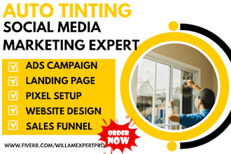 do social media marketing for auto tinting glass coating paint dent repair