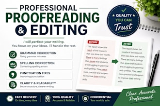 edit and proofread documents