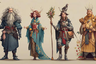 create fantasy card game art and book illustrations
