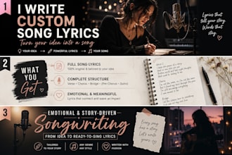 write emotional and original song lyrics for your music idea