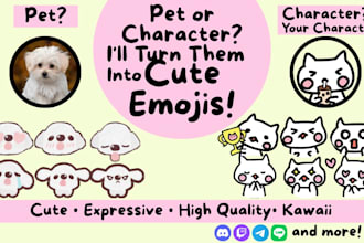 create cute custom emojis of your pet or character for discord and twitch