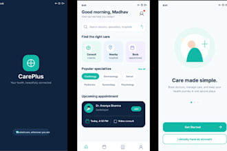 create modern healthcare and doctor booking app UI UX design