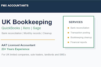 do UK bookkeeping and bank reconciliation in quickbooks or xero