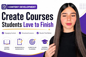 create online course content, workbooks, lessons and training material