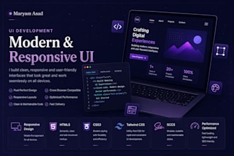 build pixel perfect responsive frontend UI for websites