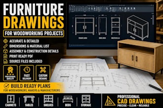 create furniture drawings for woodworking projects