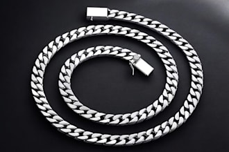 design realistic custom cuban, tennis and hip hop chain cad models in matrixgold