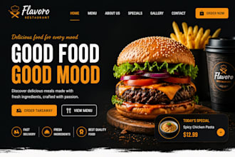 design wix restaurant website menu takeaway food business website website