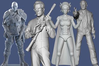 3d sculpting miniature figurine, action figure, creature design for 3d printing