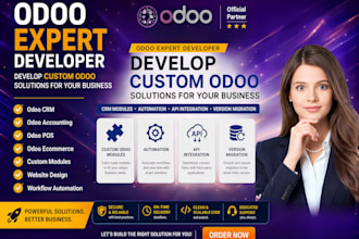 customize odoo erp, CRM, accounting, pos modules, web app and ecommerce website