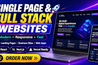 build a responsive single page website or full stack web app