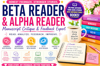 beta read your romance book manuscript critique book editing alpha beta reading