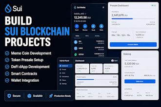 build and exchange coin, sui blockchain, web3 defi dapp meme coin token presale